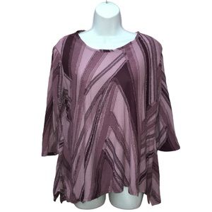 Simply Vera Wang Purple Textured Diagonal Frayed Top - Women’s Medium